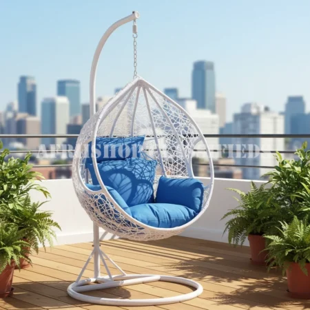 Home Chair; Rattan Hanging Egg Chair with Cushion for Home Comfort