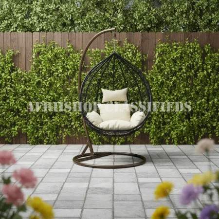 Home Chair; Rattan Hanging Egg Chair with Cushion for Home Comfort