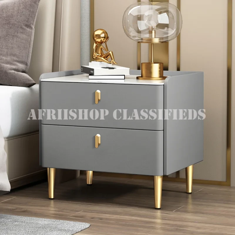 Home Cabinet; Compact 2 Drawer Bedside Nightstand Cabinet for Small Bedroom Spaces