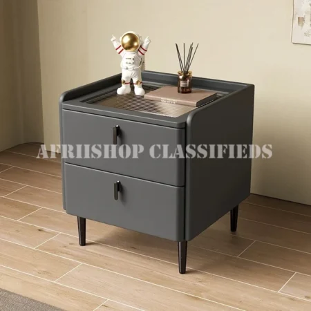 Home Cabinet; Compact 2 Drawer Bedside Nightstand Cabinet for Small Bedroom Spaces