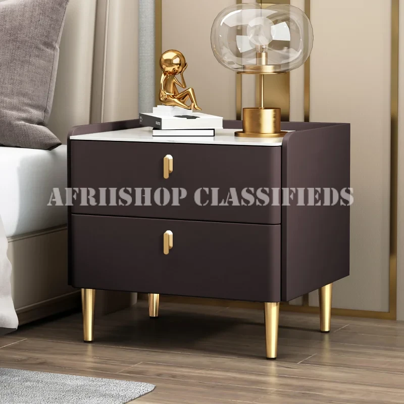 Home Cabinet; Compact 2 Drawer Bedside Nightstand Cabinet for Small Bedroom Spaces