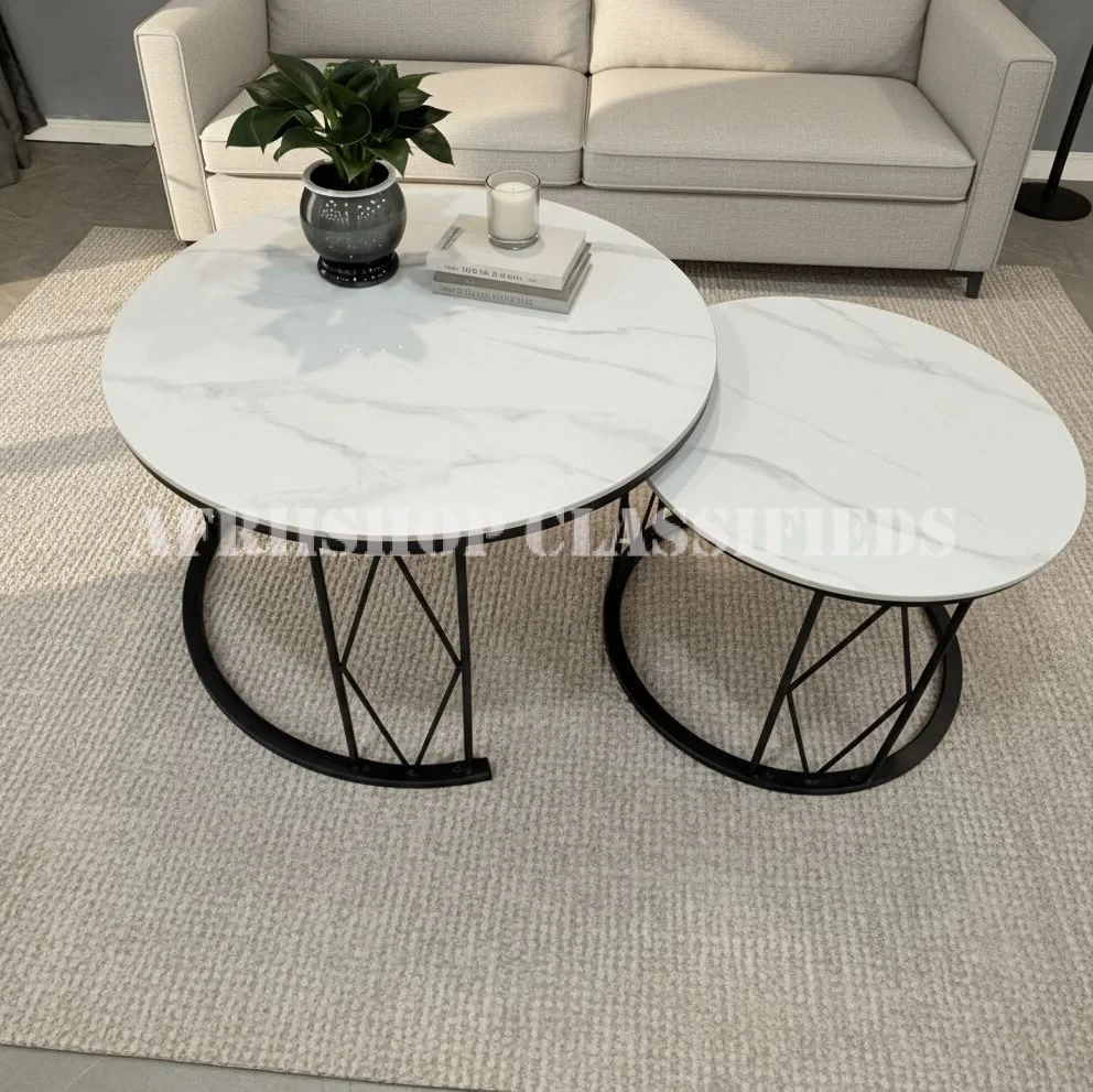 Coffee Tables: Marble-Top Modern Coffee Table