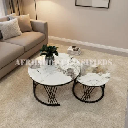 Coffee Tables: Marble-Top Modern Coffee Table