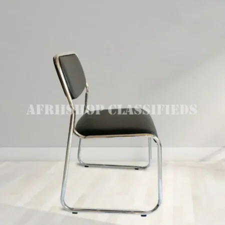 Office Chairs; Stackable Chrome Leather Visitor’s Chair