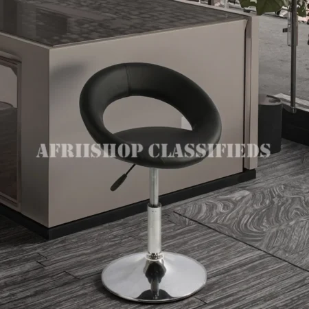 Barstool; Leather Metal Frame Kitchen Bar Stool