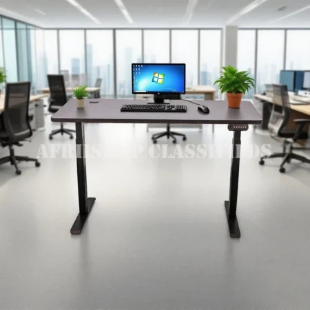 Office Desk; 2m Electrical MDF Adjustable Height Metal Frame Office Desk