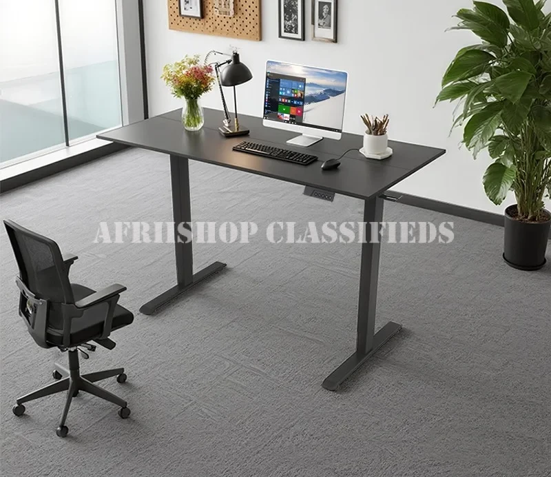 Office Desk; 2m Electrical MDF Adjustable Height Metal Frame Office Desk