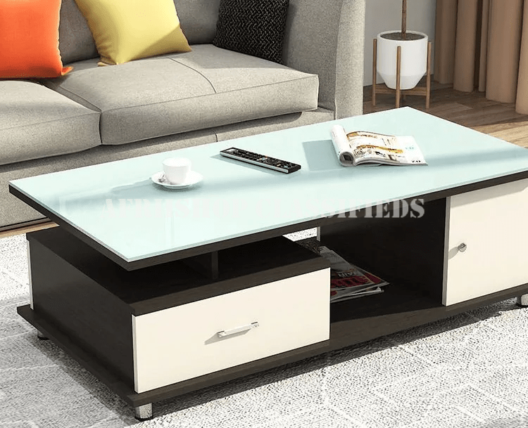 Home Furniture ; 1.2 Meters Wooden Center Table With Shelf