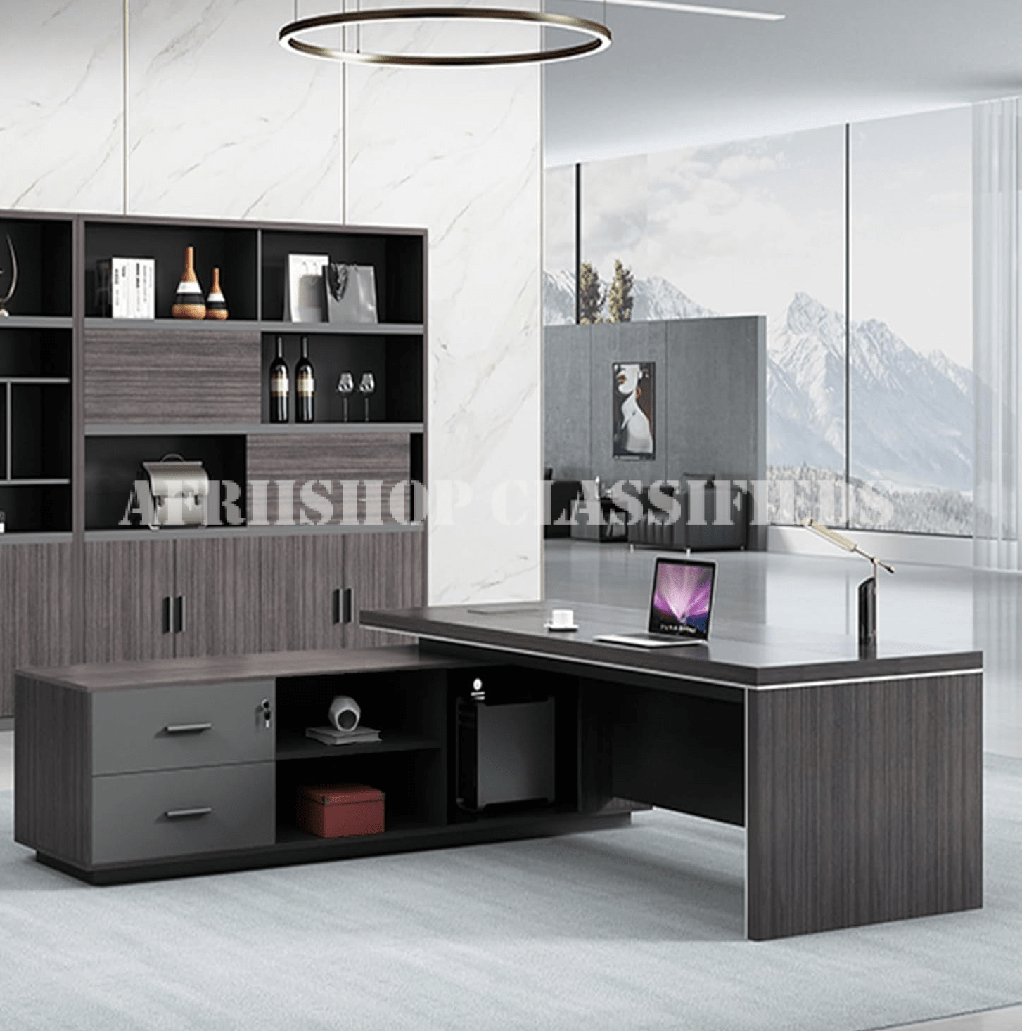 Executive Desks : Executive L-Shaped Office Desk