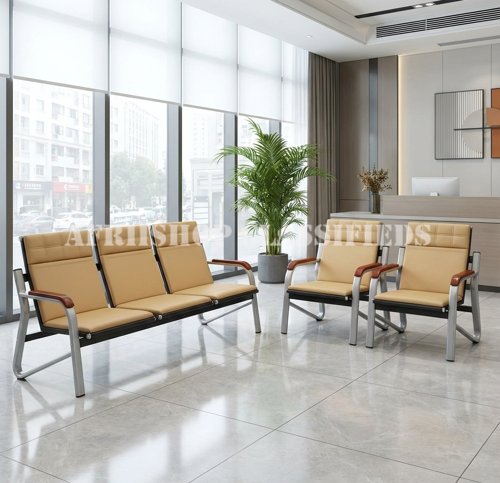 Office Sofa; Leather 5 Seater Meeting Office Sofa