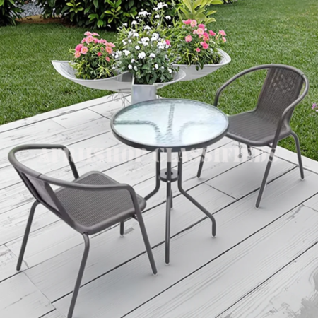 Round Glass Top Dining Table – Modern Elegant Space Saving Design