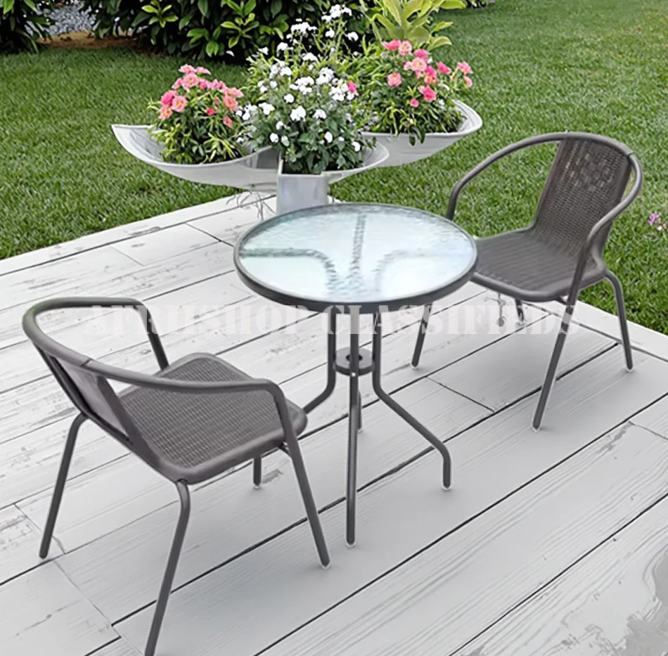 Round Glass Top Dining Table – Modern Elegant Space Saving Design