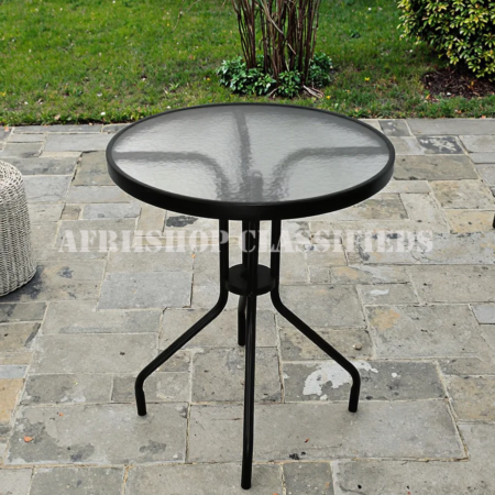 Round Glass Top Dining Table – Modern Elegant Space Saving Design