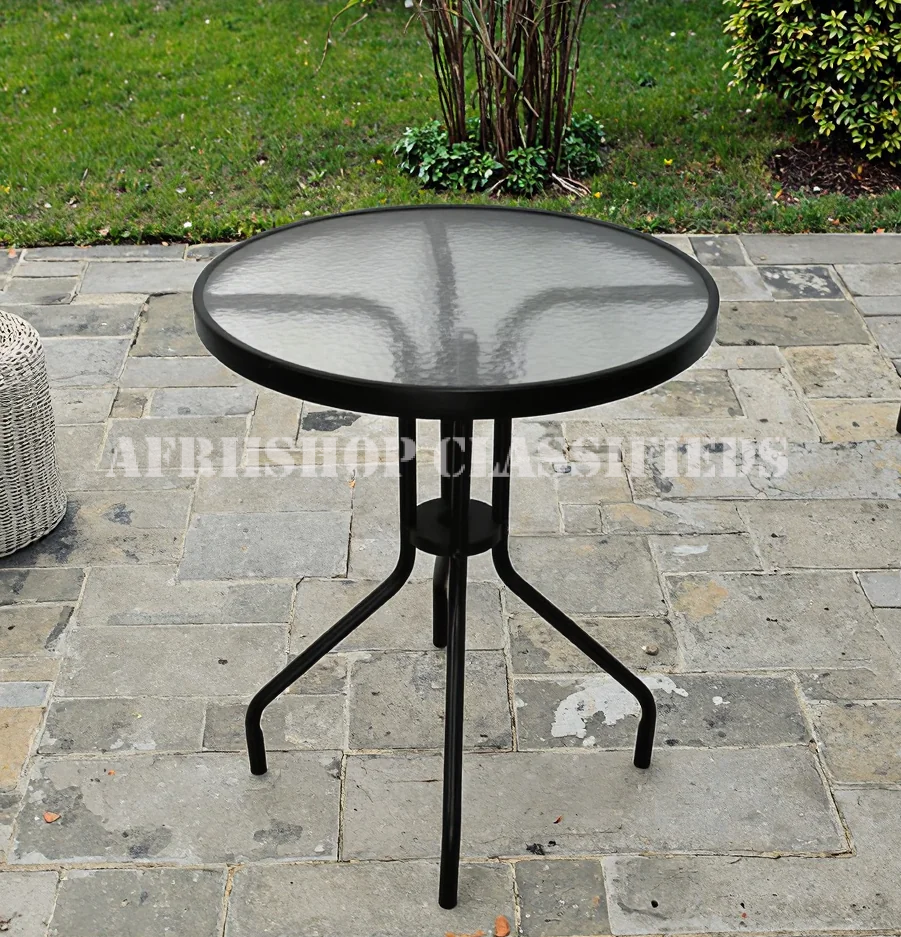 Round Glass Top Dining Table – Modern Elegant Space Saving Design