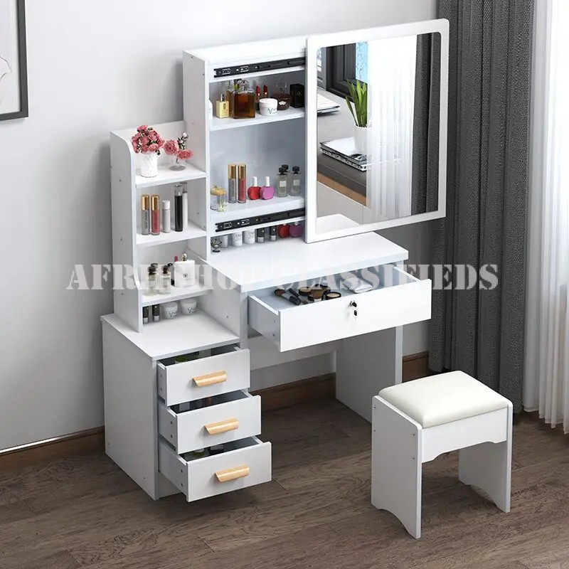 Sliding Mirror Dressing Table – Modern Space-Saving Vanity
