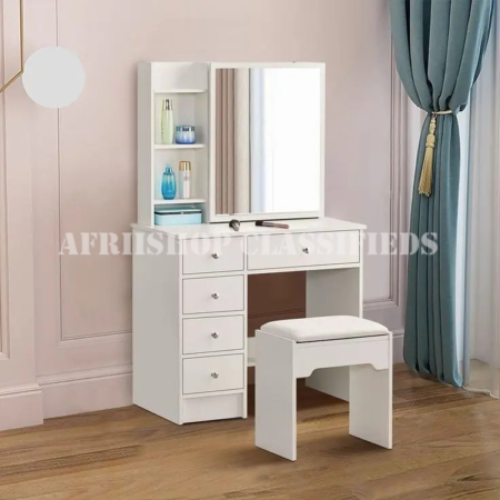 Sliding Mirror Dressing Table – Modern Space-Saving Vanity