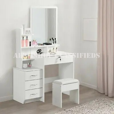 Sliding Mirror Dressing Table – Modern Space-Saving Vanity