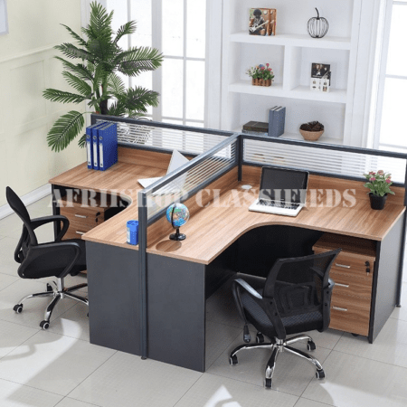 Office Workstation : 2-Way Curved Office Workstation