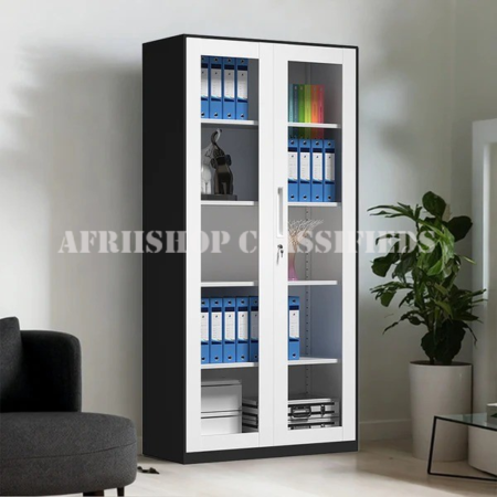 Office Cabinet; Glass Display 2 Door Steel Storage Cabinet