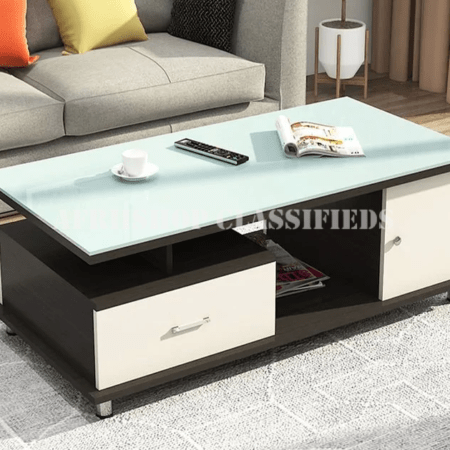 Home Furniture ; 1.2 Meters Wooden Center Table With Shelf