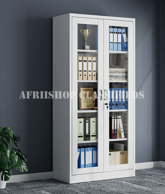 Office Cabinet : 2-Door Full Glass Office Filing Cabinet