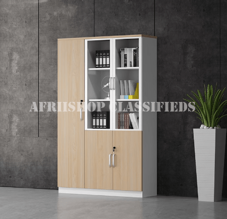 Office Cabinet; 3 Drawer Half Glass Office Cabinet