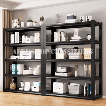 Office Bookshelf: 5 Tier Black Office Bookshelf