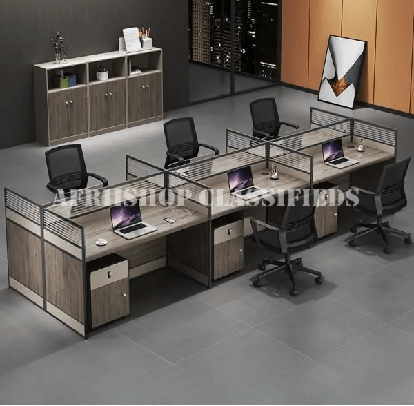Office Workstation : 6-Way Modern Office Collaborative Workstation