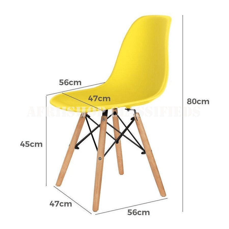 Dining Chair; Armless Plastic Eames Dining Seat