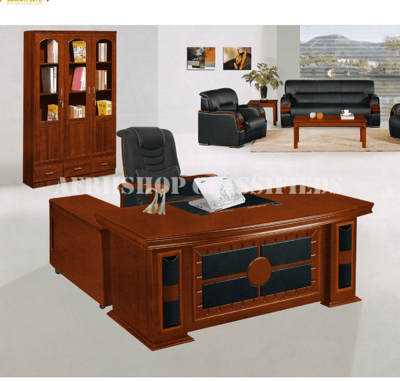 Office Desk;1800mm Executive Mahogany Office Desk