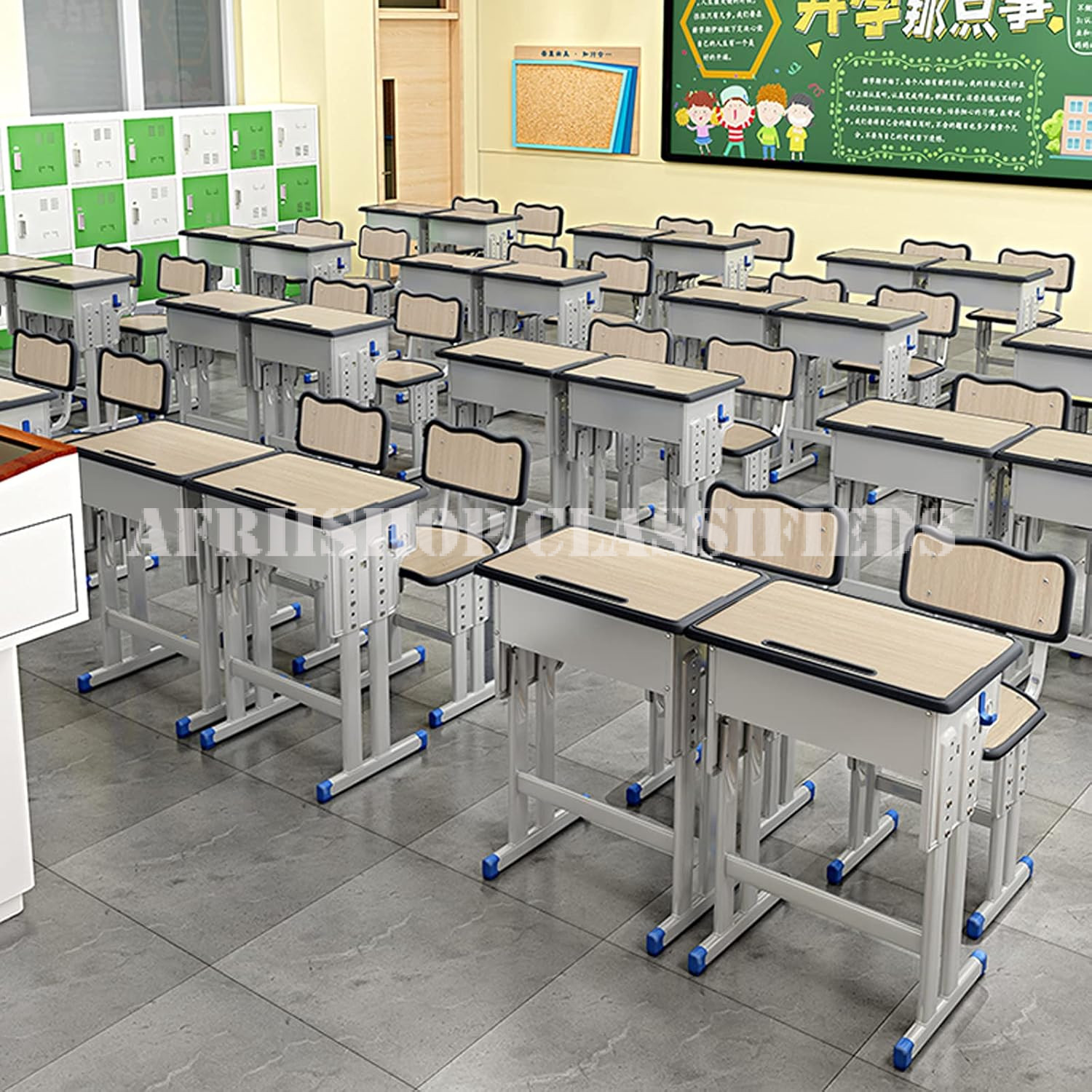 Kids Furniture:Kids Desk & Chair Set (Adjustable)