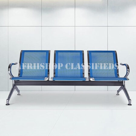 Office Waiting bench : Blue 3-Seater Office Reception bench