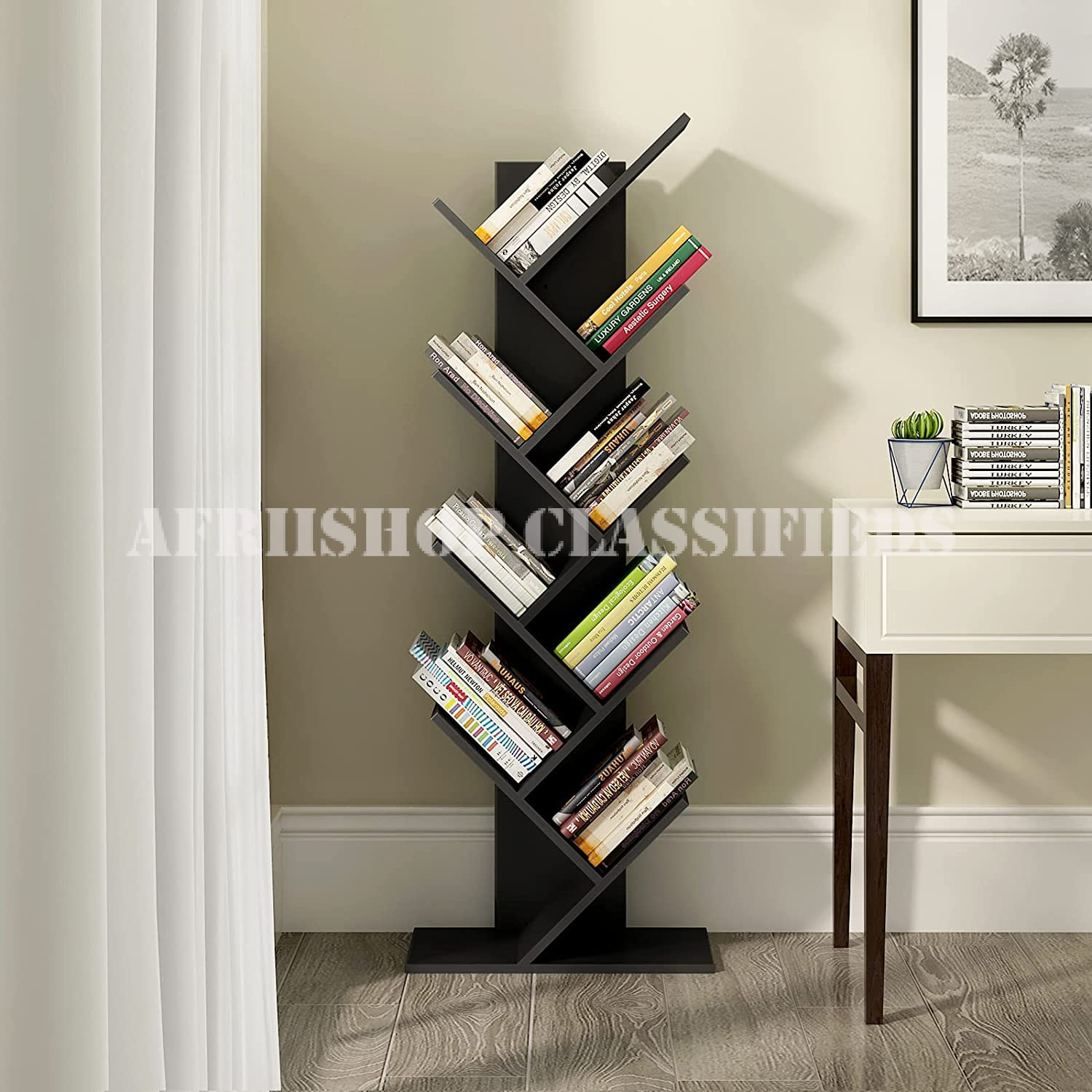 Bookshelf; 9 Tier Tree Book Shelf