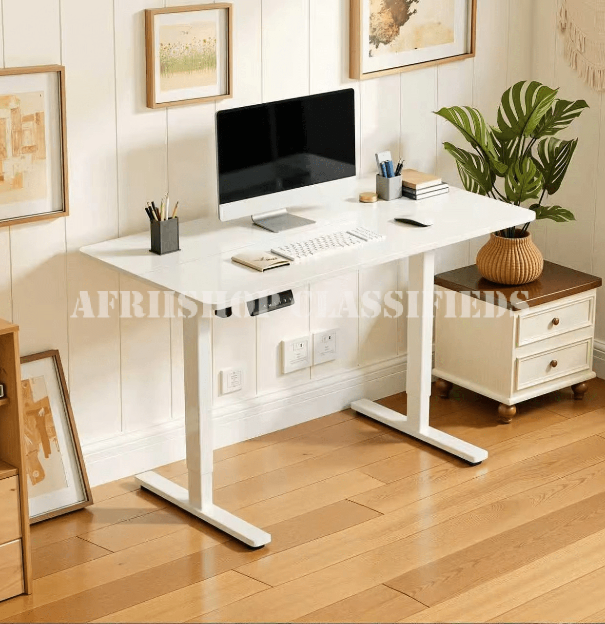 Office Desk : Electric 1.2m Height Adjustable Office Computer Desk