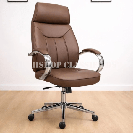 Office Chair : Executive Brown Leather Office Chair