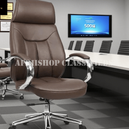 Office Chair : Executive Brown Leather Office Chair