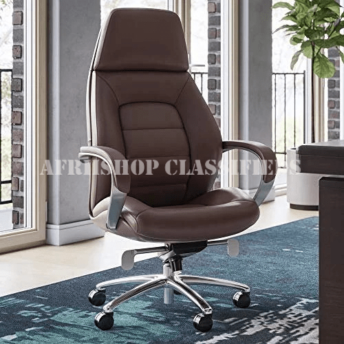 Office Chair : Executive Brown Leather Office Chair