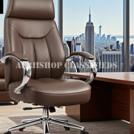 Office Chair : Executive Brown Leather Office Chair