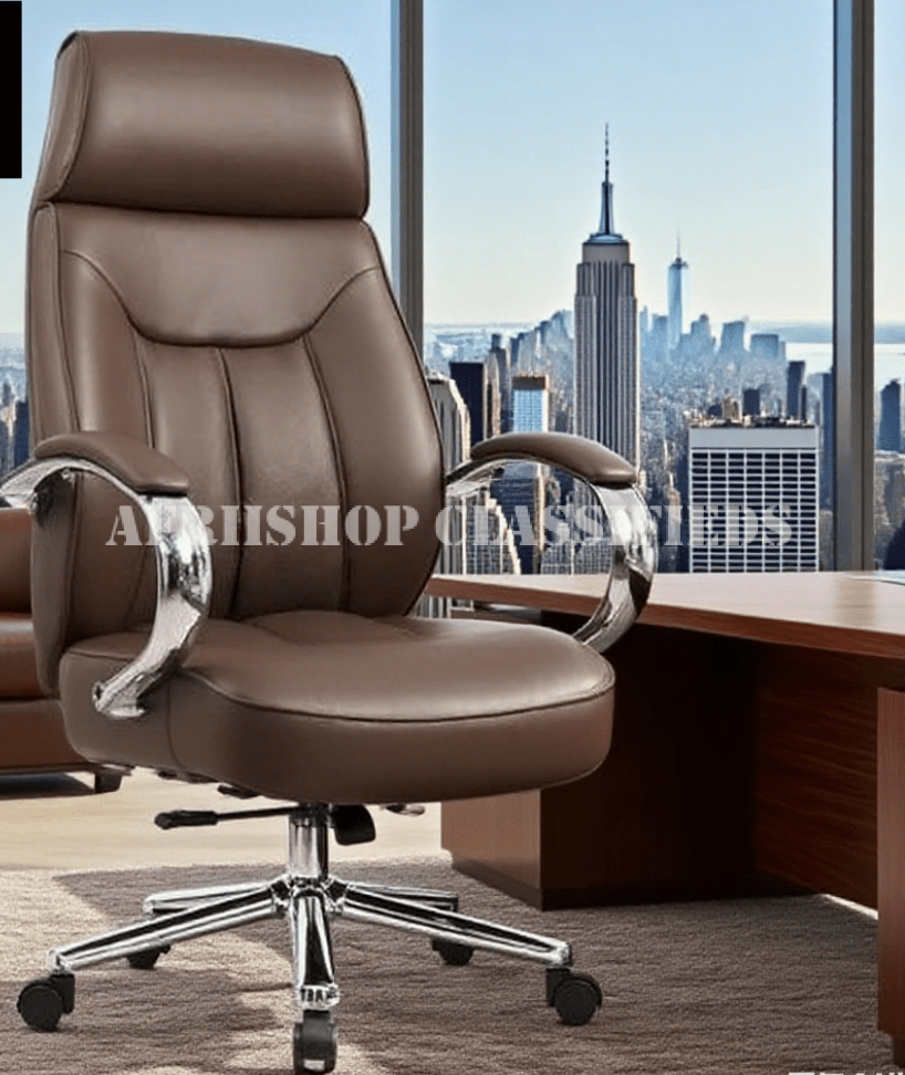 Office Chair : Executive Brown Leather Office Chair