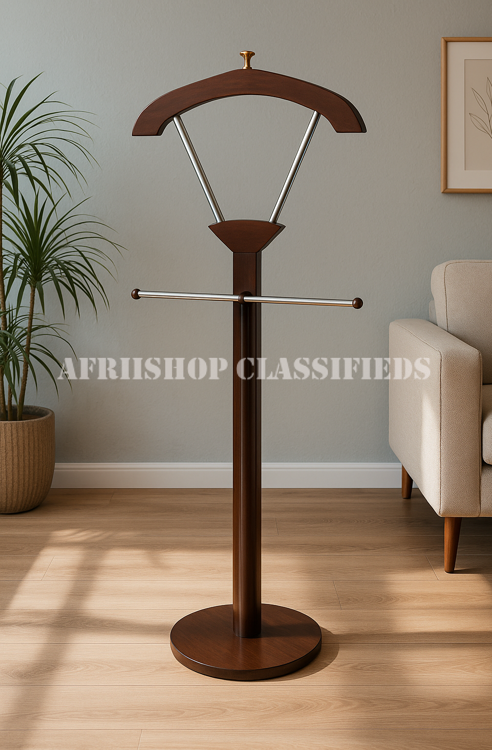 Coat Hanger; Executive Mahogany Coat Hanger