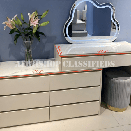 Dressing Table : White Dressing Table With Led Mirror