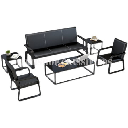 Office Sofa: 5 Seater Black Office Sofa