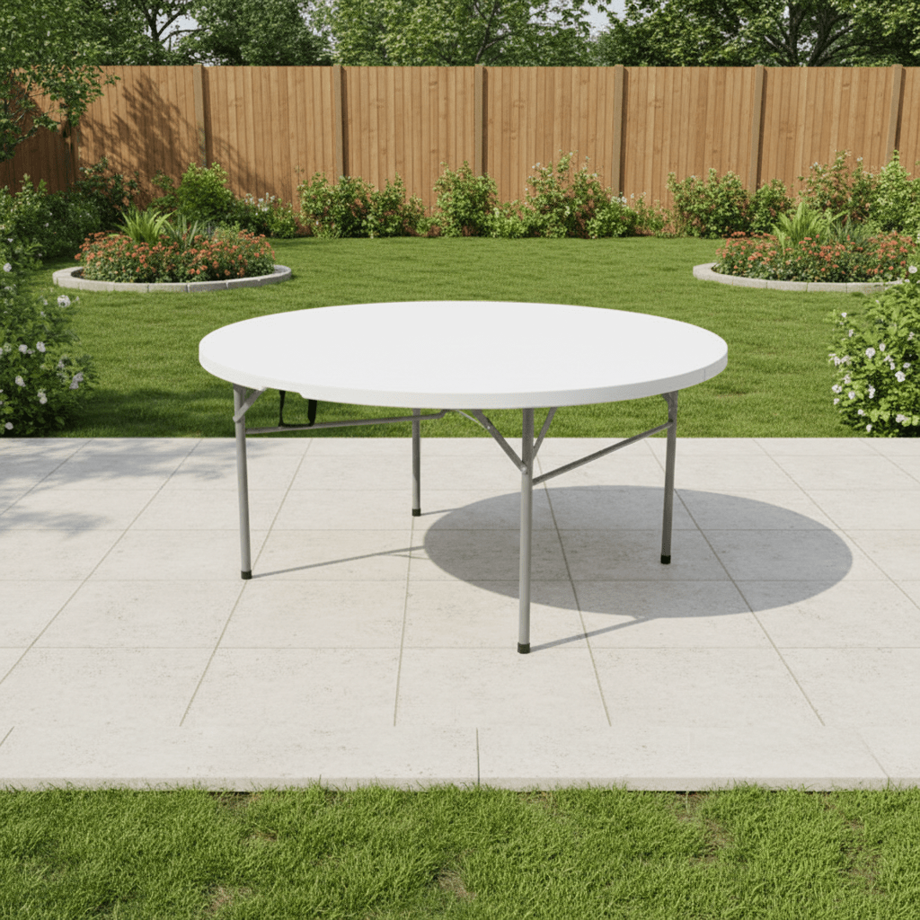 Home Table; Round Portable Foldable Dining Table for Outdoor