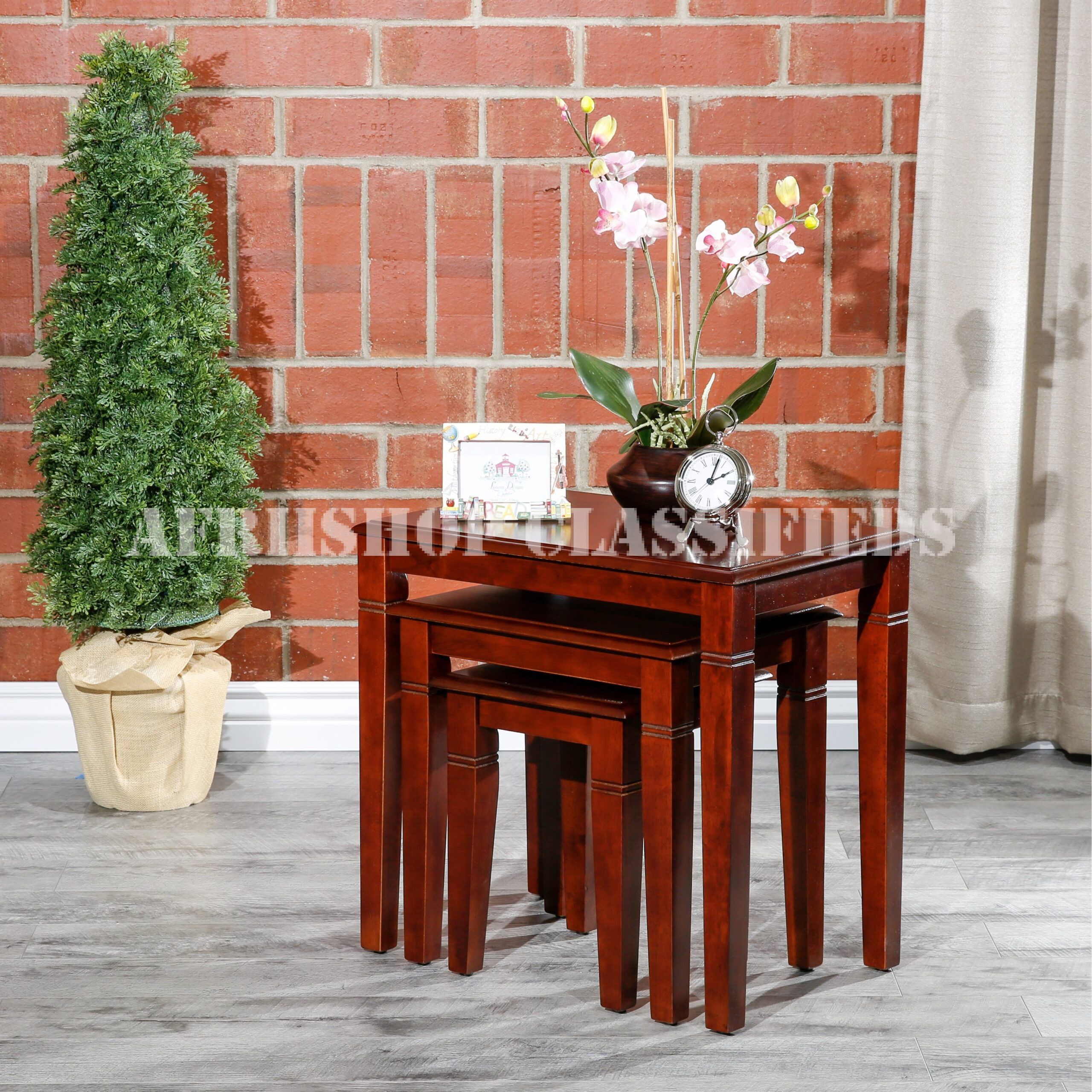 Coffee Table; Mahogany Nest Coffee Table