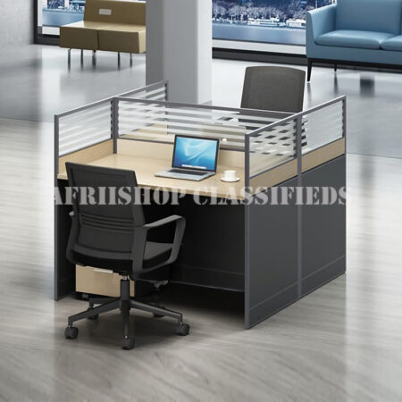 Office Workstation : 2 Way Brown Office Workstation Desk