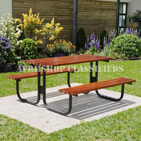 Outdoor Table: Steel Picnic Outdoor Table