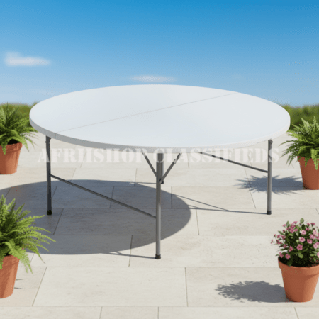 Home Table; Round Portable Foldable Dining Table for Outdoor