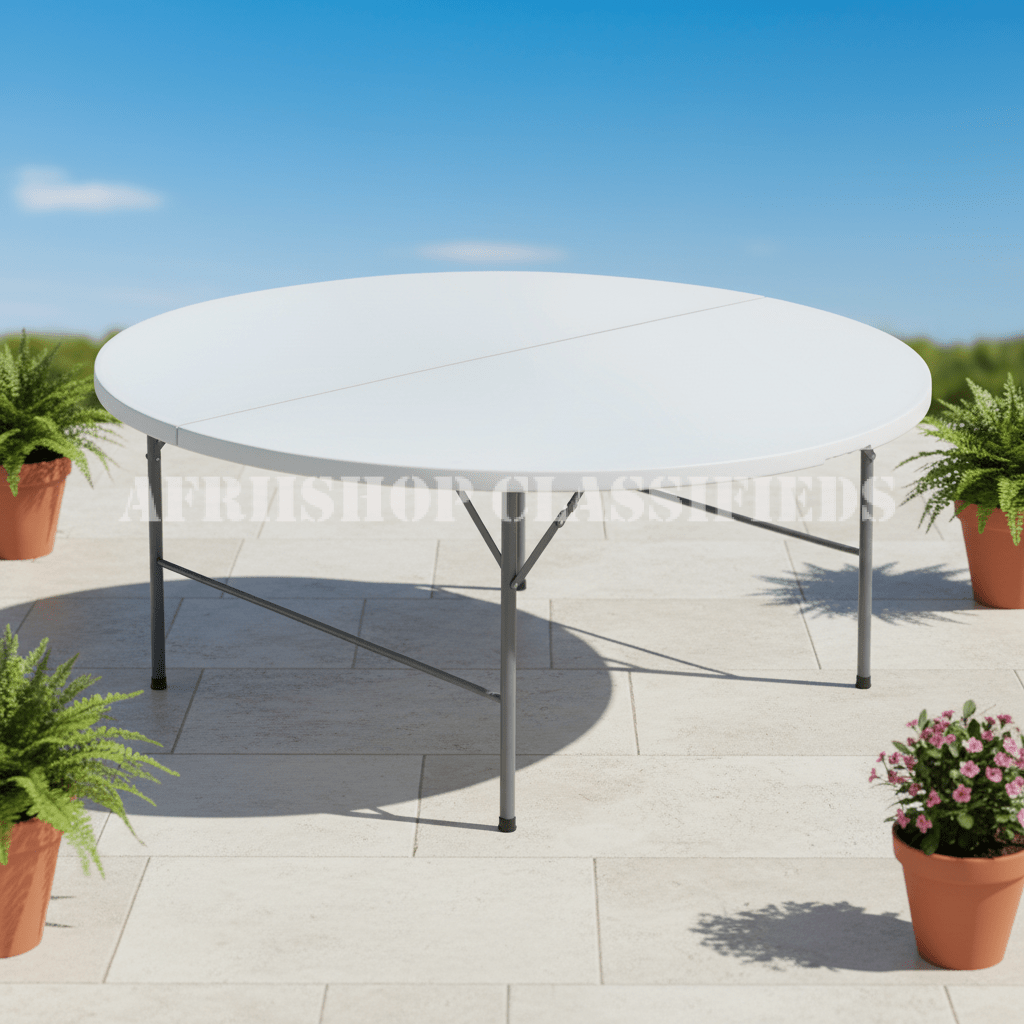 Home Table; Round Portable Foldable Dining Table for Outdoor