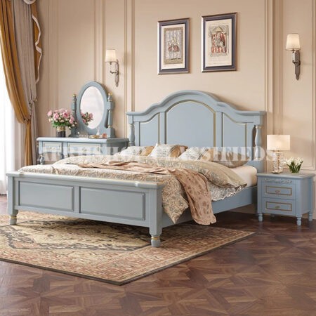 Home Bed; Mahogany King Size Storage Bed with Side Cabinets