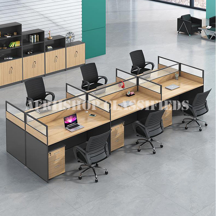 Office Workstations:6-Way Modular Office Workstation with Drawers